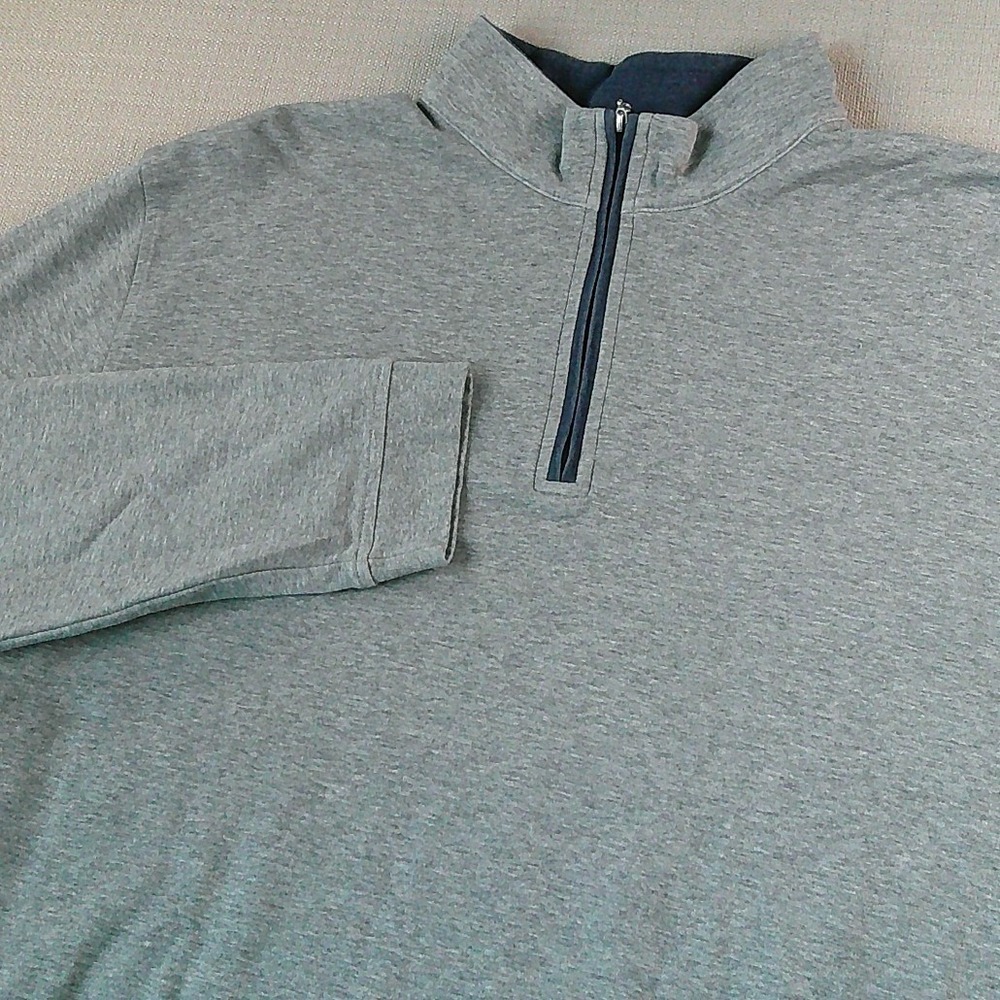 Southern Proper Canal Pullover Mens XL Gray Quarter Zip Cotton Blend Sweater